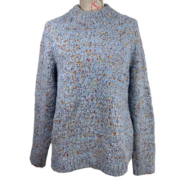 Lou & Grey Women’s Soft Chunky Knit Oversized Turtleneck Sweater Baby Blue Small - Picture 2 of 16